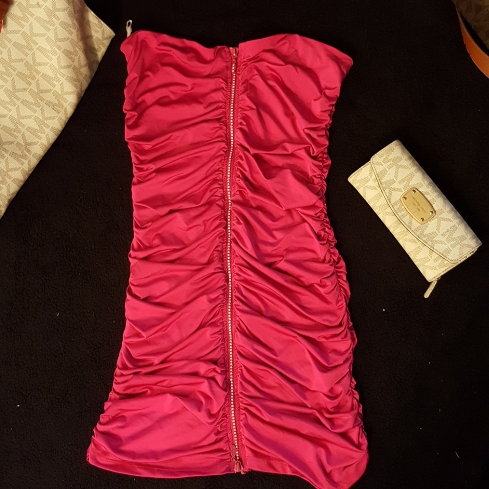 Pink strapless dress